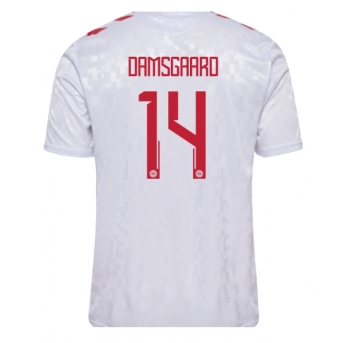 Danimarca Mikkel Damsgaard #14 Maglia Gara Trasferta Repliche Europei 2024